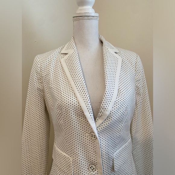 New York and Company Cotton & Silk Polka Dot Patterned Blazer Sz 6 NWT - Picture 2 of 8